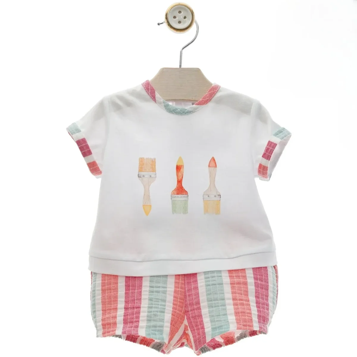 Conjunto camiseta y short rayas "Caracola" - Imagen 2