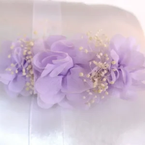 Tocado/broche flores malva