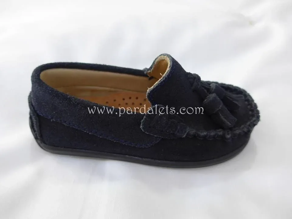 Mocasin serraje azul marino con 2 pompones - Imagen 2