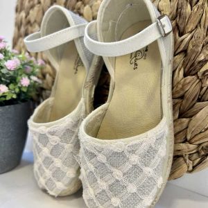 Alpargatas Lino Beige Con Tul Vul-Peques