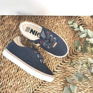 Zapato Niño Azul Marino Con Cordones