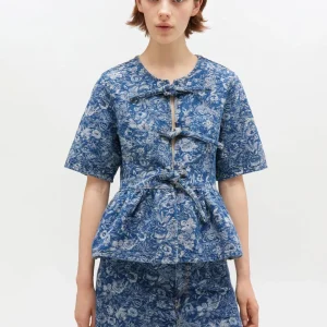 Blusa Pepplum Denim Tapestry