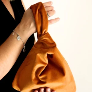 Bolso fiesta terciopelo Ocre