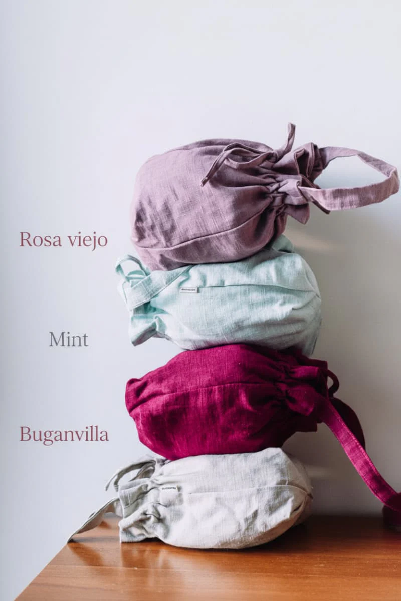 Bolso lino casual Rosa viejo - Imagen 6