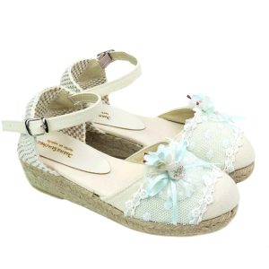 Esparteña niña beige con verde Juana Sánchez