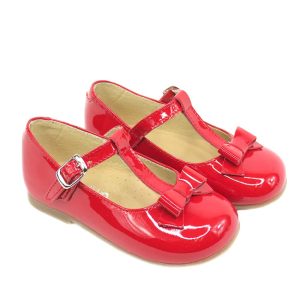 Mercedita de Niña tipo pepito charol Rojo
