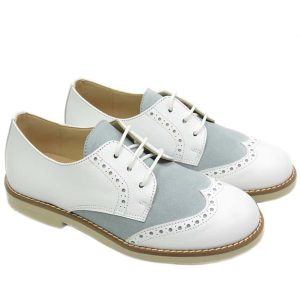 Zapato niño Comunion combinado blanco y verde
