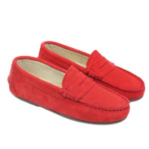 Mocasin ante antifaz color Rojo